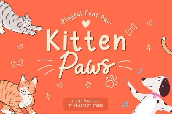 Meet Kitten Paws: A Playful Font Duo for Charming Design