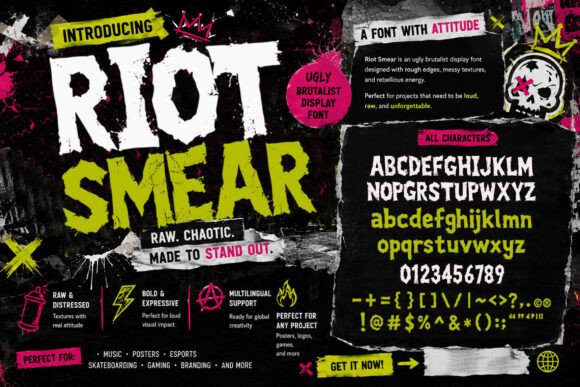 Riot Smear: The Brutalist Display Font That Demands Attention